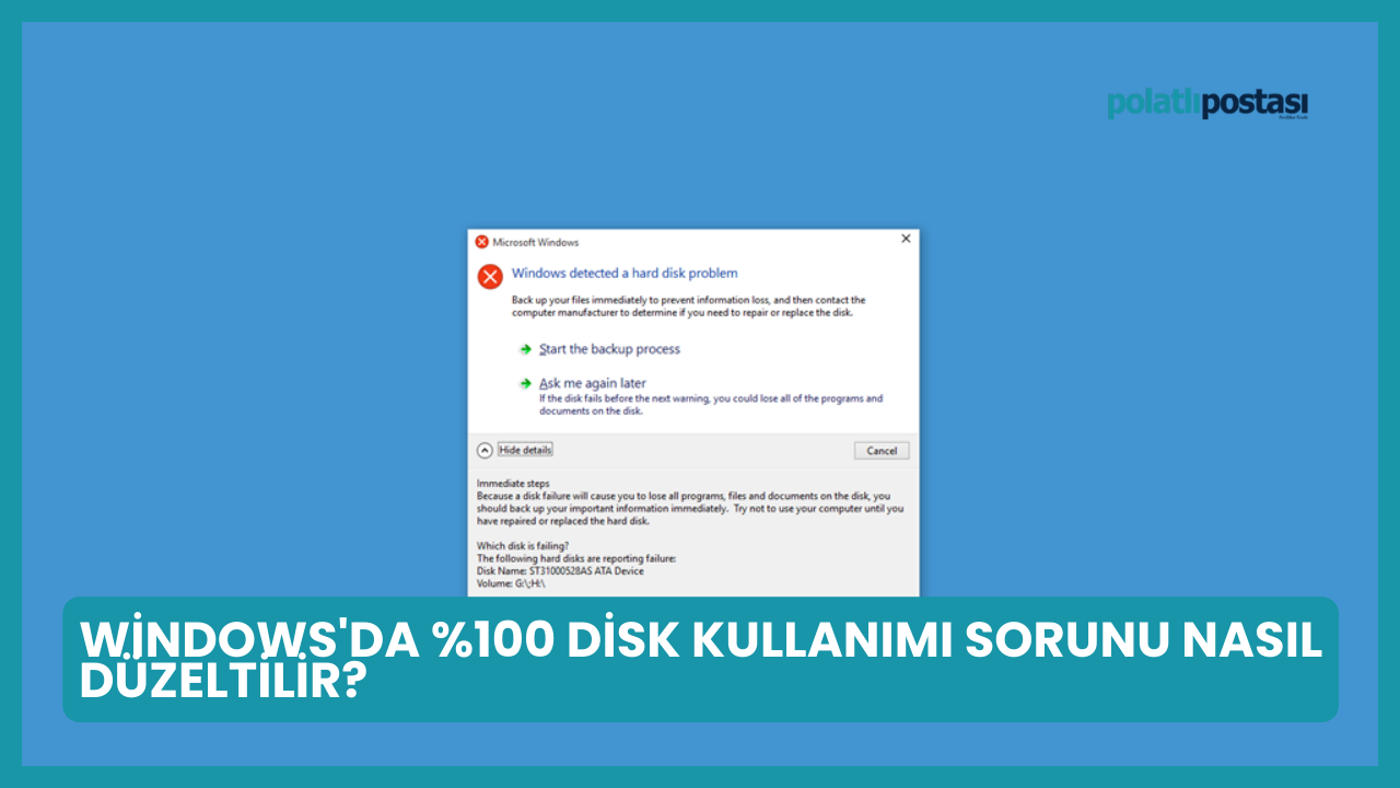Windows'da %100 Disk Kullanımı Sorunu Nasıl Düzeltilir?