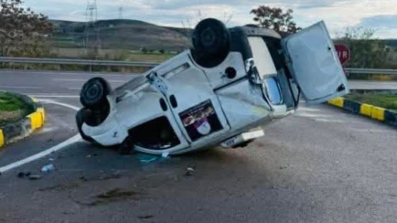 Ankara'da feci kaza: Kontrolden çıkıp takla attı