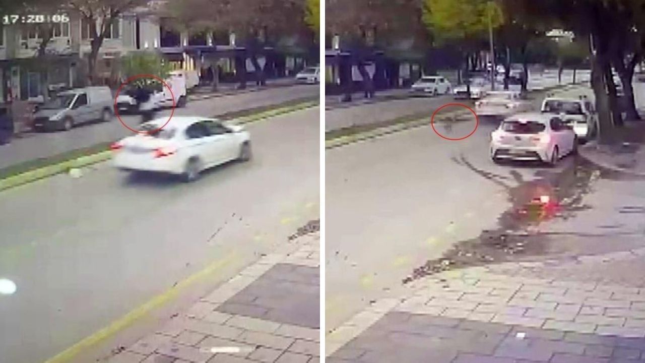 Feci kazada yaşlı kadın metrelerce savruldu