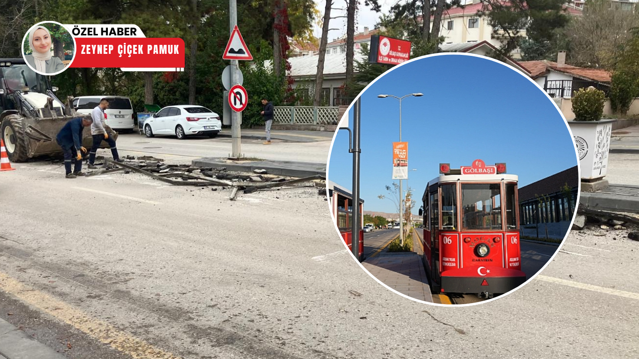 Gölbaşı Nostaljik Tramvay’ında raylar sökülmeye başlandı