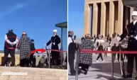 Anıtkabir'de nöbet tutan askerin hareketi sosyal medyada gündem oldu: Uyarı mı, işaret mi?