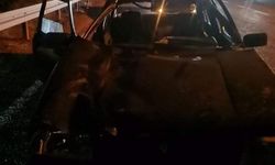 Aracıyla yola fırlayan katıra çarptı!