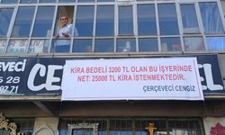 Kiraya yüzde 500 zam isteyen dükkan sahibine, pankartlı isyan!