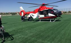 Helikopter ambulans kalp krizi geçiren adam için havalandı