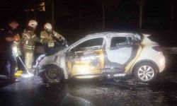TEM'de Korkunç Kaza! Ankara İstikametindeki Bir Araç Alevler İçinde Yandı
