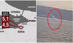 Deprem olurken denizin ortasından yükseldi! Bu görüntüler herkesi endişelendirdi
