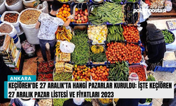 Keçiören'de 27 Aralık'ta hangi pazarlar kuruldu: İşte Keçiören 27 Aralık pazar listesi ve fiyatları 2023