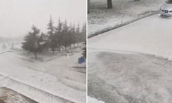 Ankara'da mevsimler karıştı! Lapa lapa dolu yağdı