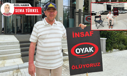 Emekli astsubaydan OYAK önünde tek kişilik oturma eylemi!