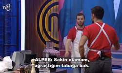 MasterChef Türkiye'de gergin dakikalar: Alper tabağını ocakta unuttu, sinirlerine hakim olamadı!