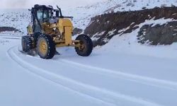 Mevsimin ilk karı köy yolunu kapattı!