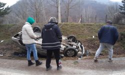 Kaza yapan araçtan burnu dahi kanamadan kurtuldu!