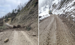 Sinop'ta toprak kayması meydana geldi! Bir köy yolu ulaşıma kapandı