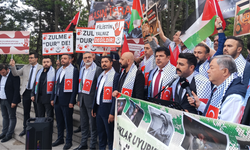 Ankara’da çelenkli protesto! Sendikalar Gazze için ses yükseltti