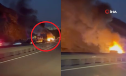 Ankara’da otomobil alev topuna döndü! Sürücü son anda kurtuldu