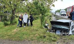 Bolu Dağında feci kaza: Otomobil kanala uçtu