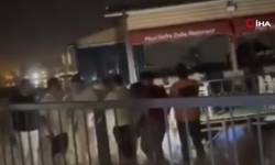Akıntıya kapılan duba restoranda panik anları! O anlar kamerada