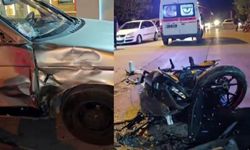 Otomobil ile motosiklet çarpıştı: Sürücü metrelerce savruldu