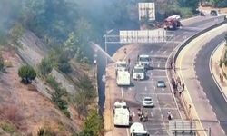 Orman yangınına TOMA ve beton mikseriyle müdahale