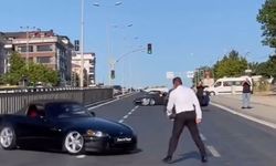 Trafik magandaları düğün konvoyunda tehlike saçtı