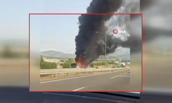 Ankara'da otobüs yangını! Yolcular tahliye edildi