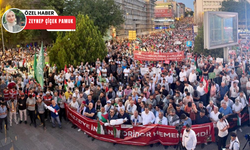 Başkentte on binler Gazze için yürüdü