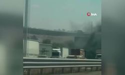 Ankara Büyükşehir Belediyesine ait tırın dorsesi alev aldı