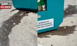 Dolup taşan geri dönüşüm kutuları tepki çekti!