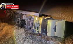 Polatlı'da, ağır tonajlı araç şarampole yuvarlandı: 1 yaralı