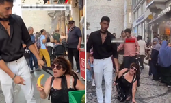 İstanbul’da skandal! Tasma taktığı kadını sokakta gezdirdi