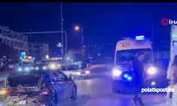 Kırmızı ışıkta duran araca kamyon çarptı