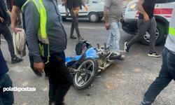 TIR ile motosiklet çarpıştı
