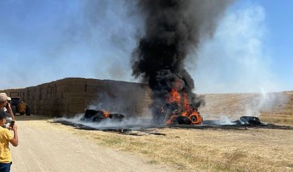 Ankara’da korkutan yangın: Traktör alevlere teslim oldu!