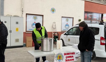 Çayırhan’da vatandaşlar çorba ikramı ile ısındı