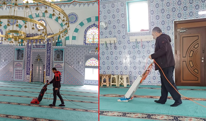 Pursaklar Belediyesi cami temizlik çalışmalarına devam ediyor