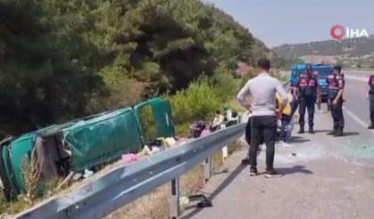 Minibüs takla attı: Çok sayıda yaralı var