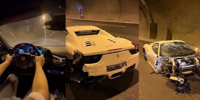 Ünlü modifiyeci Turan, Ferrari ile kaza yaptı! Pert olan aracın fiyatı dudak uçuklattı