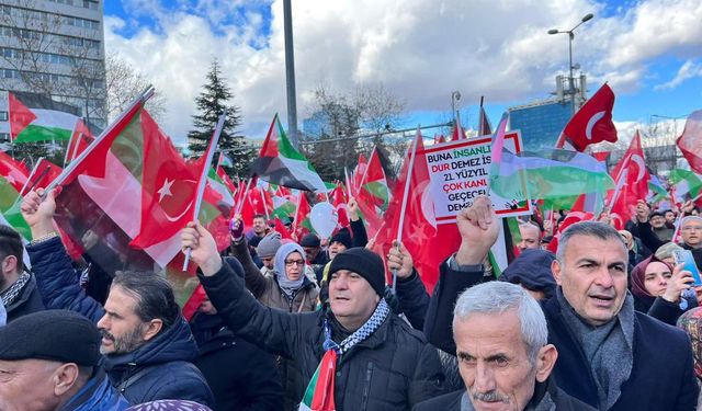 Beypazarı ayağa kalktı: İsrail'e karşı yürüyüş yaptılar