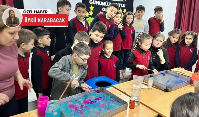 Yaratıcılık sanatla buluştu: Polatlı Gençlik Merkezi'nden Ebru Atölyesi