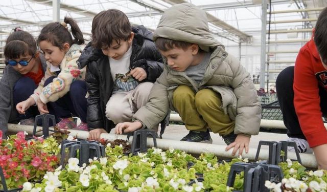 Minik öğrenciler doğada: Kendi fidanlarını diktiler