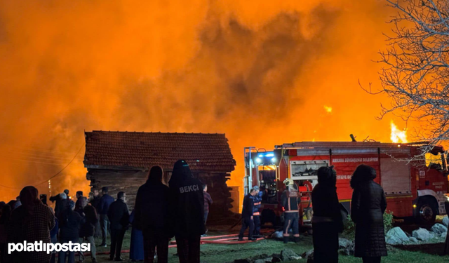 Çamlıdere Çamköy'de korkutan yangın! Dört ev kül oldu
