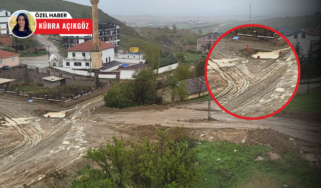 Gölbaşı'ndaki çamurlu yol vatandaşı zor durumda bırakıyor!