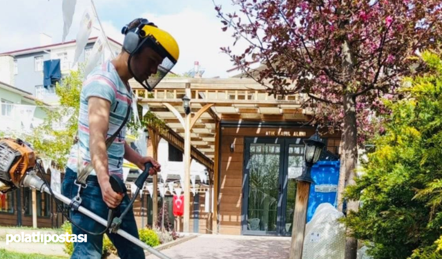 Kızılcahamam park ve bahçelerinde bahar mesaisi