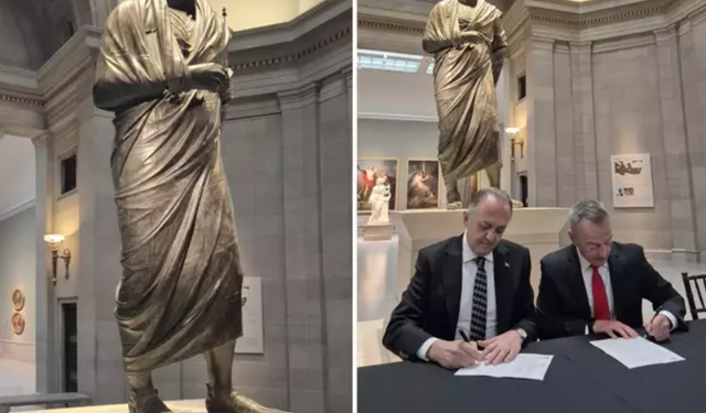 Marcus Aurelius heykeli 65 yıl sonra Türkiye'ye iade edildi