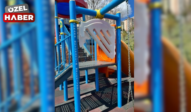 Okul bahçesindeki park tehlike saçıyor