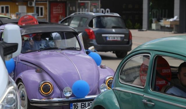 Otizmli çocuklar vosvoslarla şehir turu yaptı