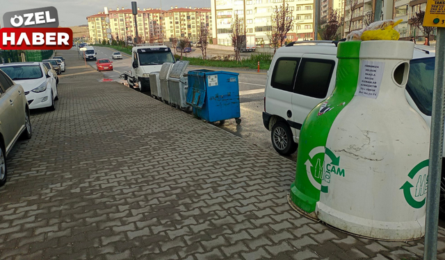 Sincan'daki çöp konteyneri, trafik güvenliğini tehdit ediyor!