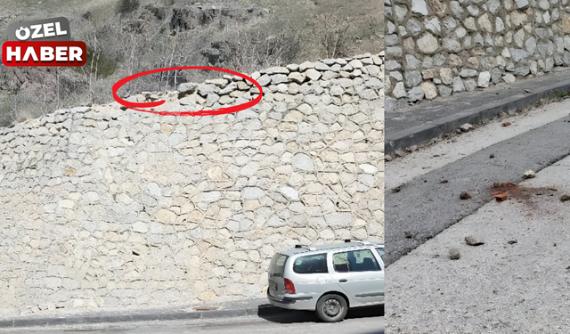 Yürümek bile tehlikeli! Yola düşen taşlar vatandaşı isyan ettirdi