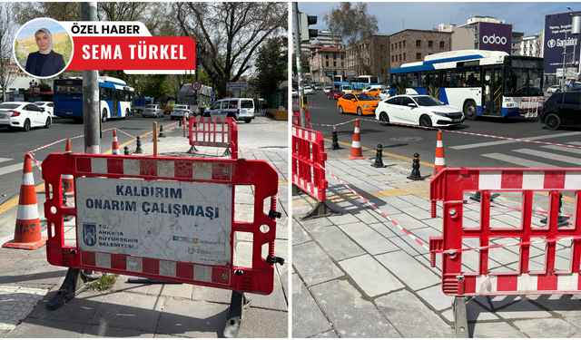 Gençlik Parkı önündeki bozuk kaldırımlar yenilendi!