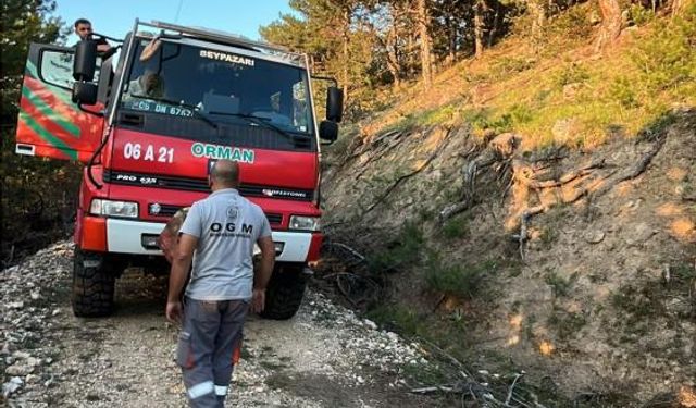Beypazarı’nda, ormanlık alanda yangın paniği!